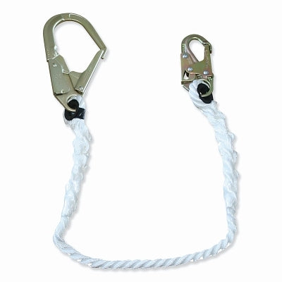 Restraint Lanyard, 5 ft, Steel Snap Hook, 310 lb, Steel Form Hook, 1