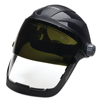 QUAD 500 Premium Multi-Purpose Face Shield, Ratcheting, AF/Clear/Shade 8 IR, 9 in H x 12-1/4 in W
