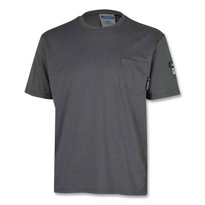 FR/Arc-Rated Safety Shirt, ZFI104, Short-Sleeve, Pullover, Cotton Knit, Lg, Gray