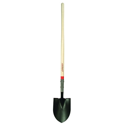 Round Point Digging Shovel, 9.5 in W x 12 in L Blade, 48 in L North American Hardwood Straight Handle, Closed Back