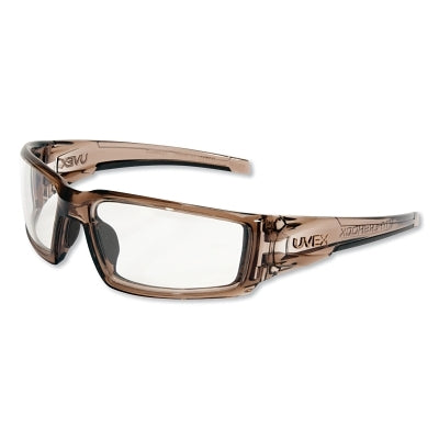 Hypershock Safety Eyewear, Clear Polycarbonate Lens, HydroShield AF, Smoke Brown Polycarbonate Frame