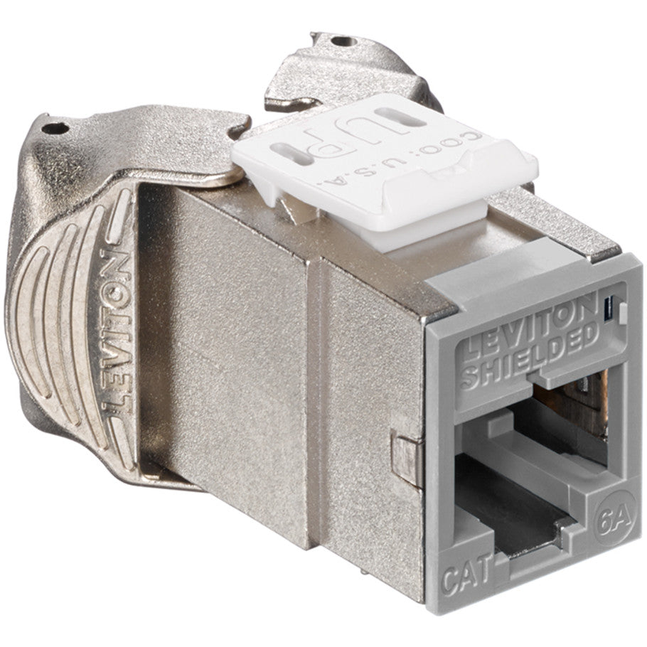Cat 6a Component-Rated Shielded QuickPort Connector, Gray