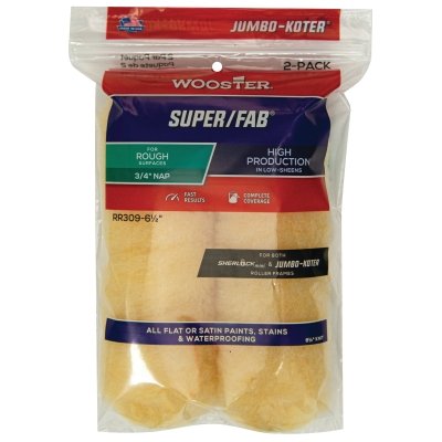 Super/Fab Jumbo-Koter Mini Roller Covers, 2 Pack, 6-1/2 in, 3/4 in Nap Length