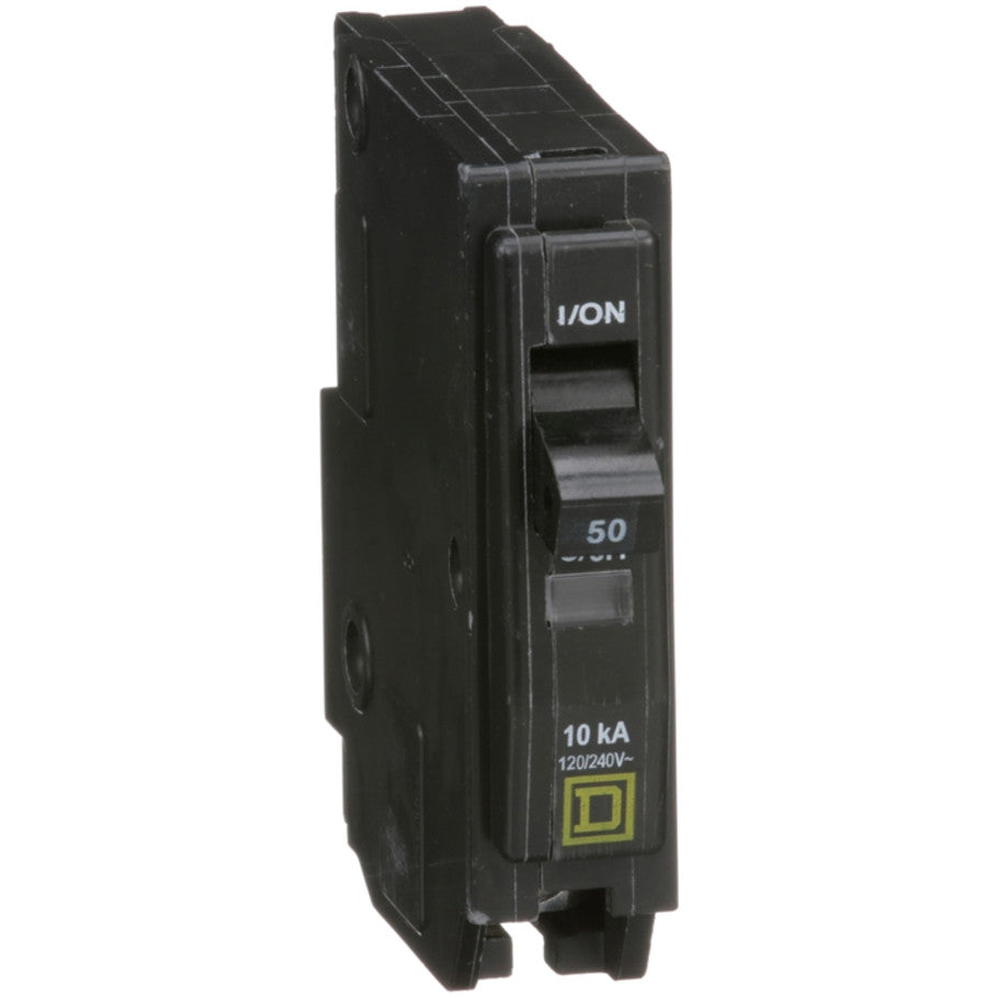 QO Miniature Circuit Breaker, Plug-In, 10kA, 120/240 Vac, 1-Pole, 50A