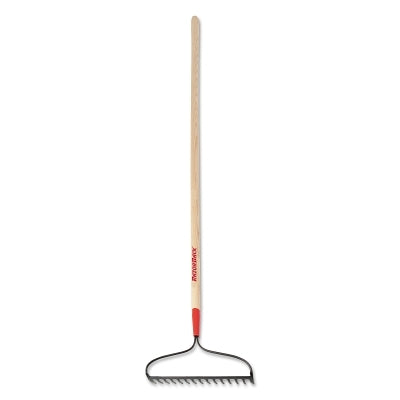 Bow Rake, 16.325 in W, Steel, 15 Tine, 66 in L Hardwood Handle