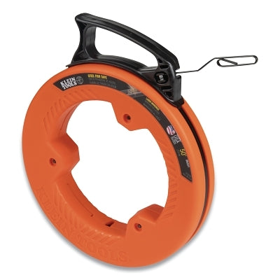 Steel Fish Tape, 1/8 in W x 50 ft L, Double-Loop Steel Tape End