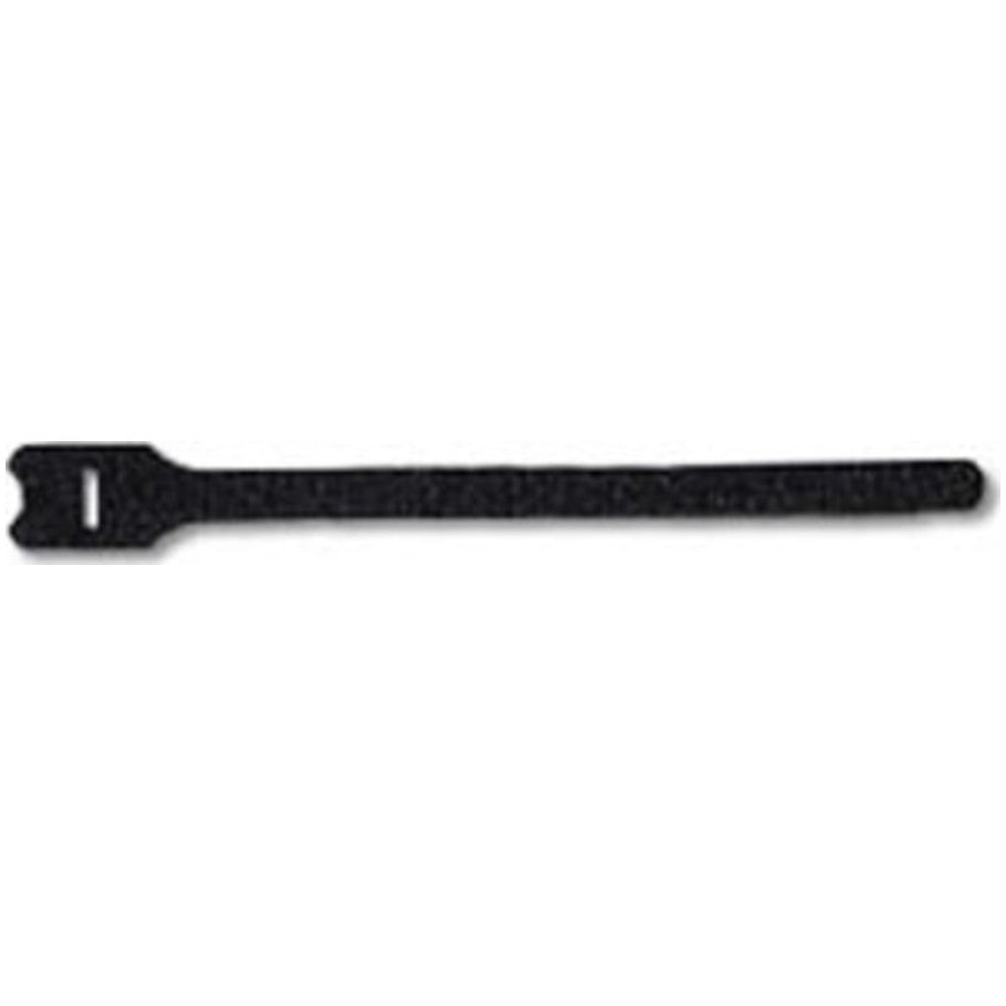 Hook and Loop Recloseable Tie Wrap, Black, Length 8 in.