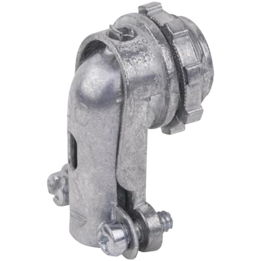 Steel City Clamp-Type Connector, Zinc Die Cast, 90  176;, Armored Cable and Flexible Metallic Conduit, 3/4 in.