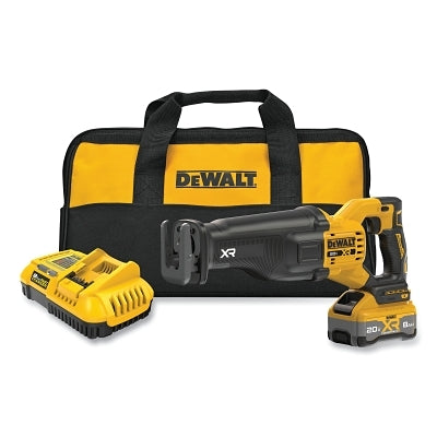 Cordless Reciprocating Saw, 20 V, 8.0 Ah Battery Cap, Lithium-ion, 1-1/8 in L Stroke, Incl DCS384/Batt/Chrgr/Blade/Bag