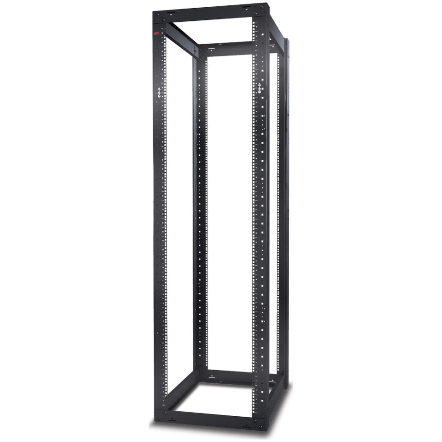 NetShelter 4-Post Open Frame Rack, Black, 44 RU, Square Holes