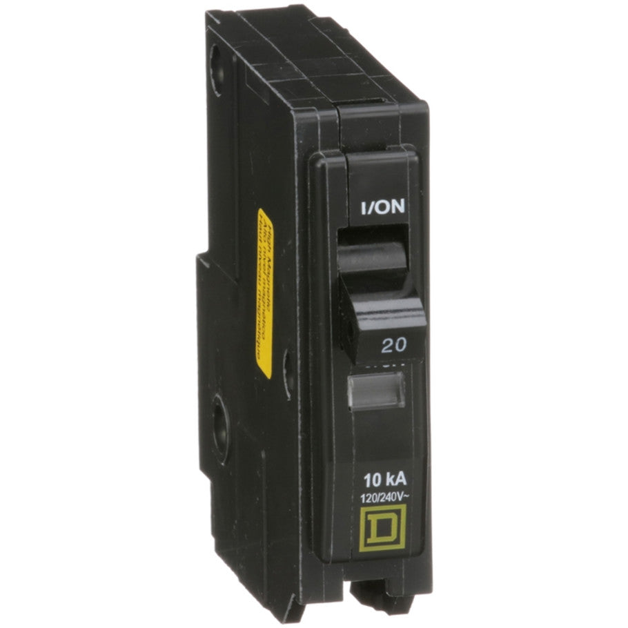 QO Miniature Circuit Breaker, Plug-In, High Magnetic Trip, 10kA, 120 Vac, 1-Pole, 20A