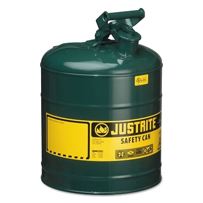 Type l Steel Safety Can, Oil, 5 gal, Green, Includes SS Flame Arrestor/Swinging Handle