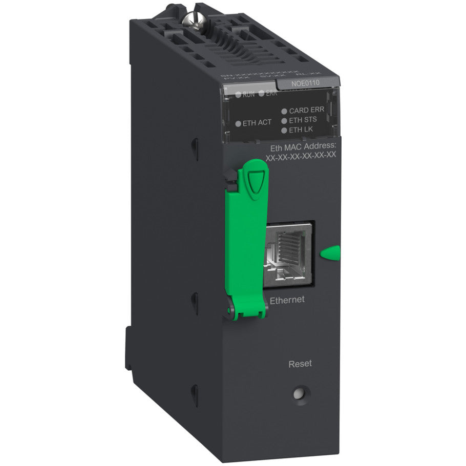 Ethernet TCP/IP network module, Modicon M340 automation platform, flash memory card, internal RAM 16 Mb