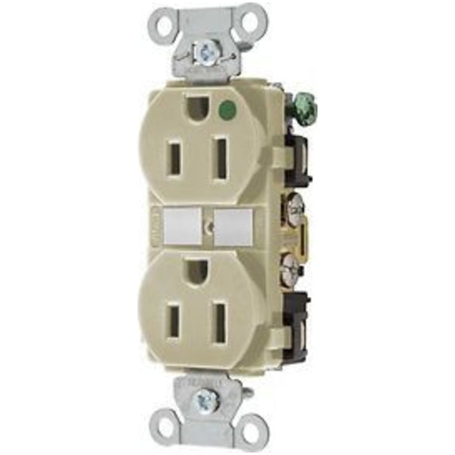 Hospital Grade Receptacle, 15 A, 125 V, 2-Pole, 3-Wire, NEMA Type 5-15R, Ivory