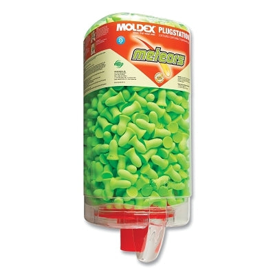 PlugStation Earplug Dispenser, Disposable Plastic Bottle, Foam Earplugs, Bright Green, Meteors