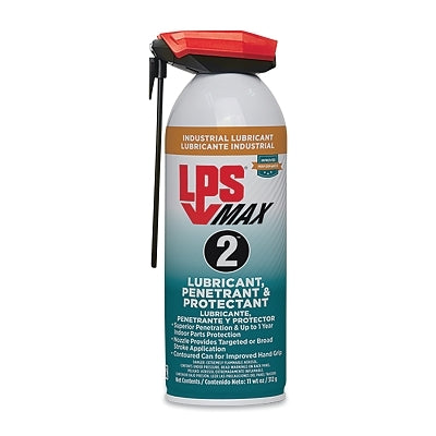 MAX 2 Lubricant, Penetrant and Protectant, 11 wt oz, Aerosol Can with Straw Actuator, Slight Petroleum/Cherry Odor