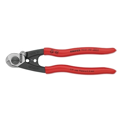 Wire Rope Cutters, 190 mm OAL, Shear Cut/Precise Crimping, 2.5 mm to 7.0 mm