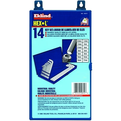 Hex-L Key Set, 14 per set, Hex Tip, Metric