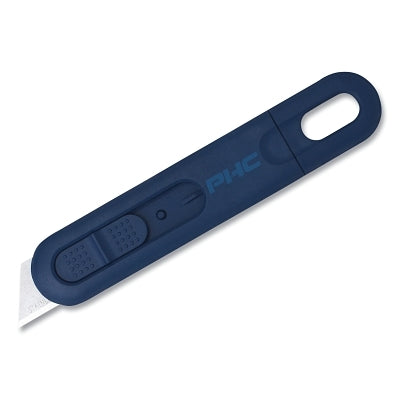 Volo MD Safety Knife, Disposable, Auto-Retract, Slide, Plastic, Metal Detectable, Blue