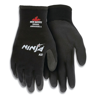 Ninja Ice HPT Palm/Fingertip Coated Insulated Work Gloves, Medium, Black