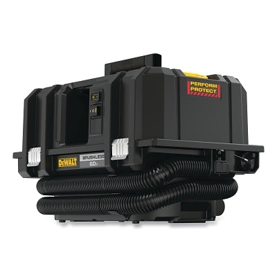 Dust Extractor, 2 gal, Cordless, Includes Anti-Static Hose/HEPA Filters/Fleece Bag/Remote, Battery/Charger Sold Separately