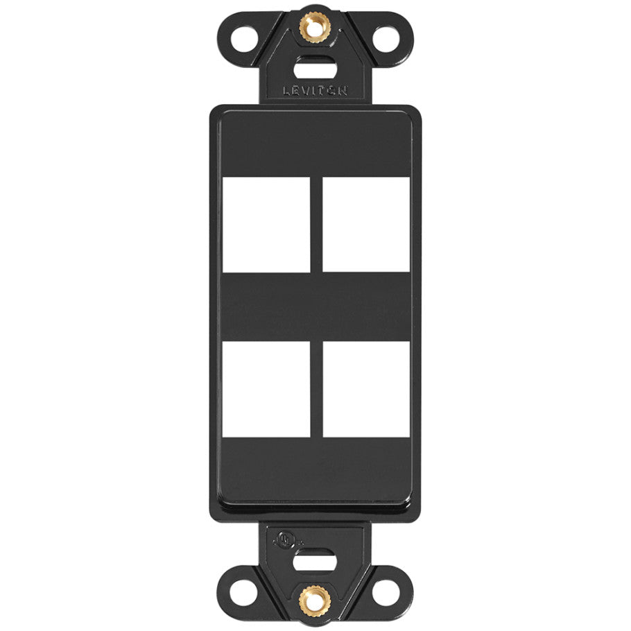 QuickPort Decora Multimedia Insert, 4-Port, Black