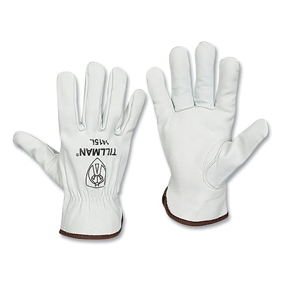 Drivers Gloves, Medium, Cotton Stitching/Top Grain Goatskin Palm/BOH, Unlined, Pearl