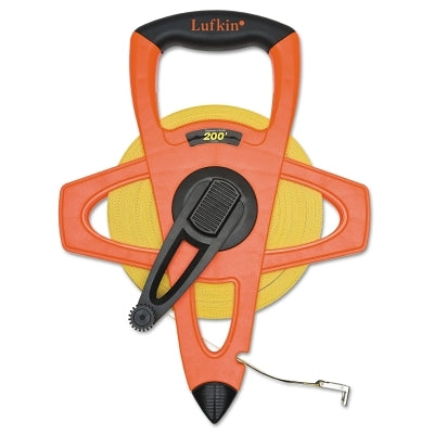 Hi-Viz Orange Reel Fiberglass Tapes, 1/2 in x 200 ft, SAE, Orange, 1/10 in Grad