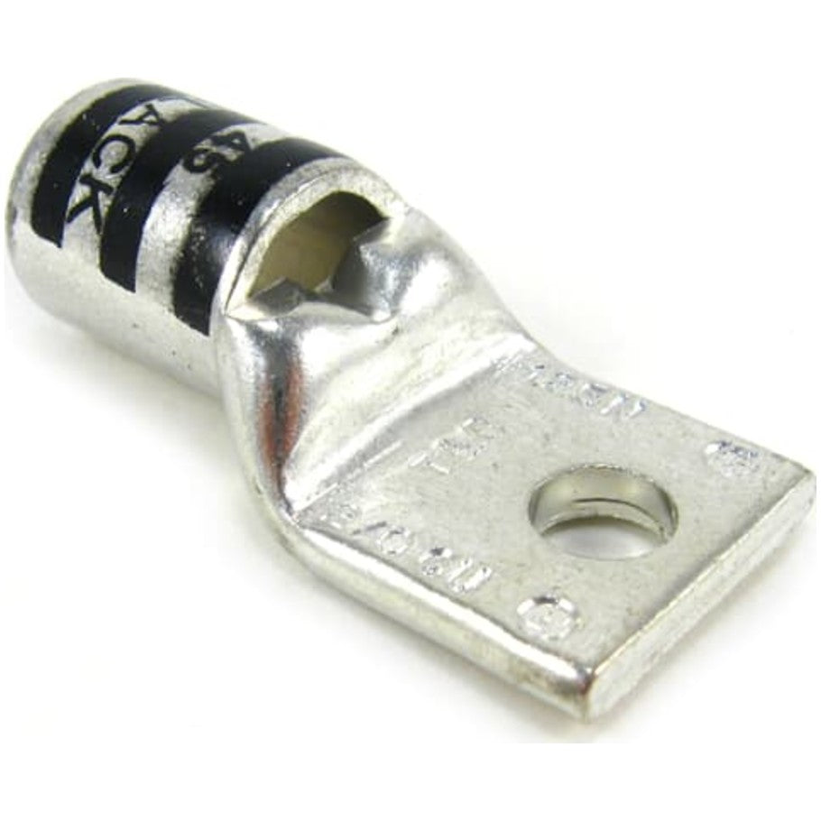 1-Hole Straight Standard Barrel Lug, 1.88 in., 2/0 AWG, Black