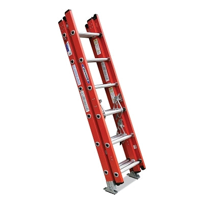 Fiberglass D-Rung Extension Ladder, D6216-2, Type IA, 16 ft L,19 in W, 300 lb Load Capacity, 3 Sections