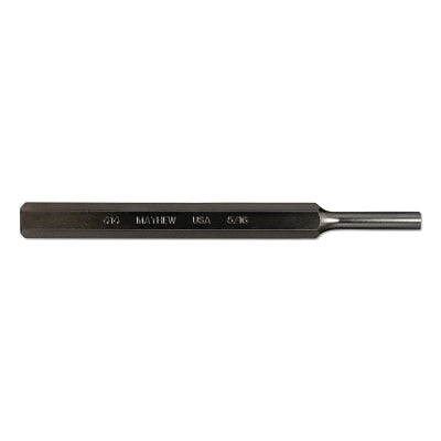 Pin Punches, 6 in, 3/8 in tip, Alloy Steel, Full Finish