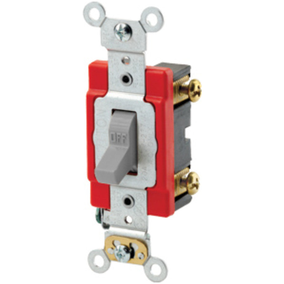 Extra Heavy Duty Industrial 1-Pole Toggle AC Quiet Switch, 20A, Gray