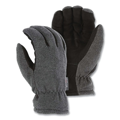 Winter Lined Heatlok Deerskin Drivers Gloves, 7/X-Small, Deerskin/Fleece, Heatlok Lining, Black/Yellow
