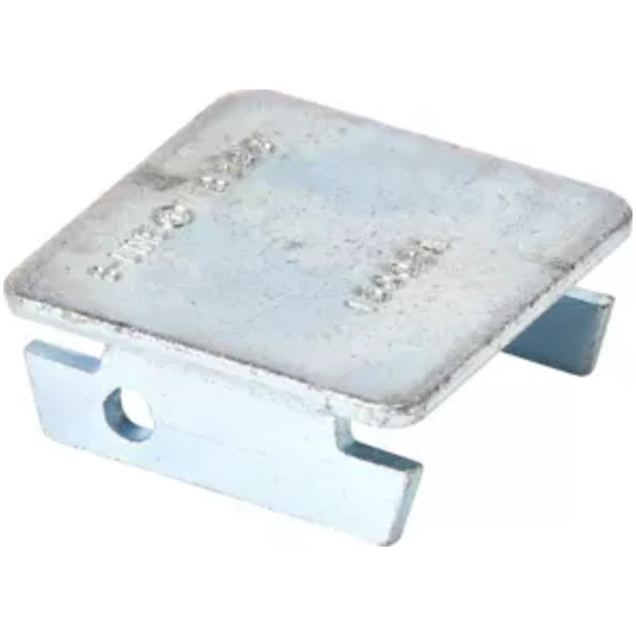 Channel End Cap, Carbon Steel, Zinc Electroplated Finish, 1.59 L x 0.63 H x 1.59 W in.