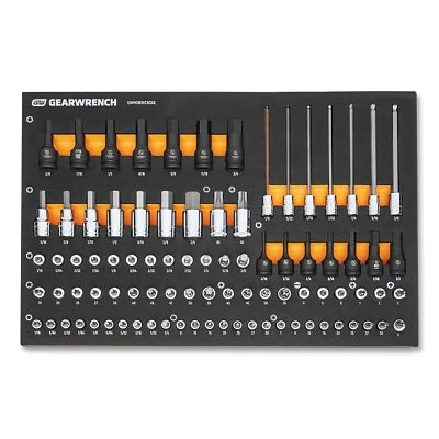 GEARWRENCH Bit Socket Set with Foam Tray, 88-pc, SAE, 1/4 in, 3/8 in and 1/2 in Drive