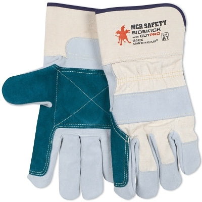 Sidekick Select Side Split Leather Palm Work Gloves, 16012K, Dupont Kevlar Lined, 2.5 in Cuff, Large