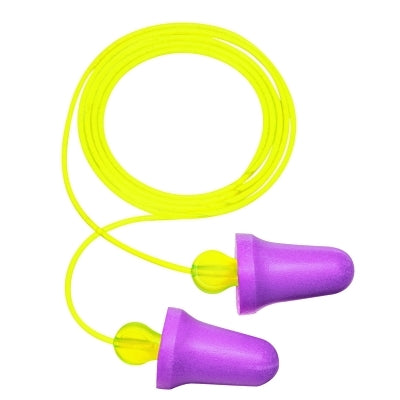 3M P2001 No-Touch Foam Plugs, Polyurethane, Purple, Corded
