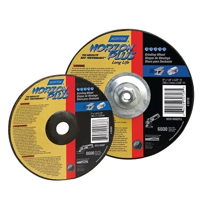 Type 27 NorZon Plus Depressed Center Wheel, 7 in dia, 1/8 in Thick, 5/8 in Arbor, 30 Grit