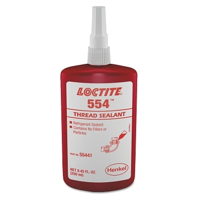 554 Thread Sealant, Refrigerant Sealant, 250 mL Bottle, Red