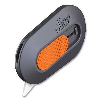 Mini Cutter, 2-1/2 in L, Manual Retracting, Ceramic, Plastic Handle, Gray