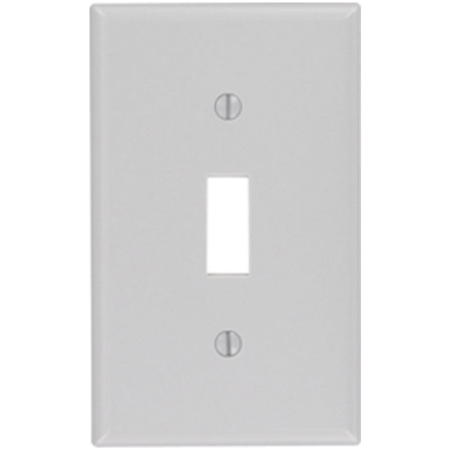 Wall Plate, Toggle Switch, 1-Gang, Device Mount, Gray