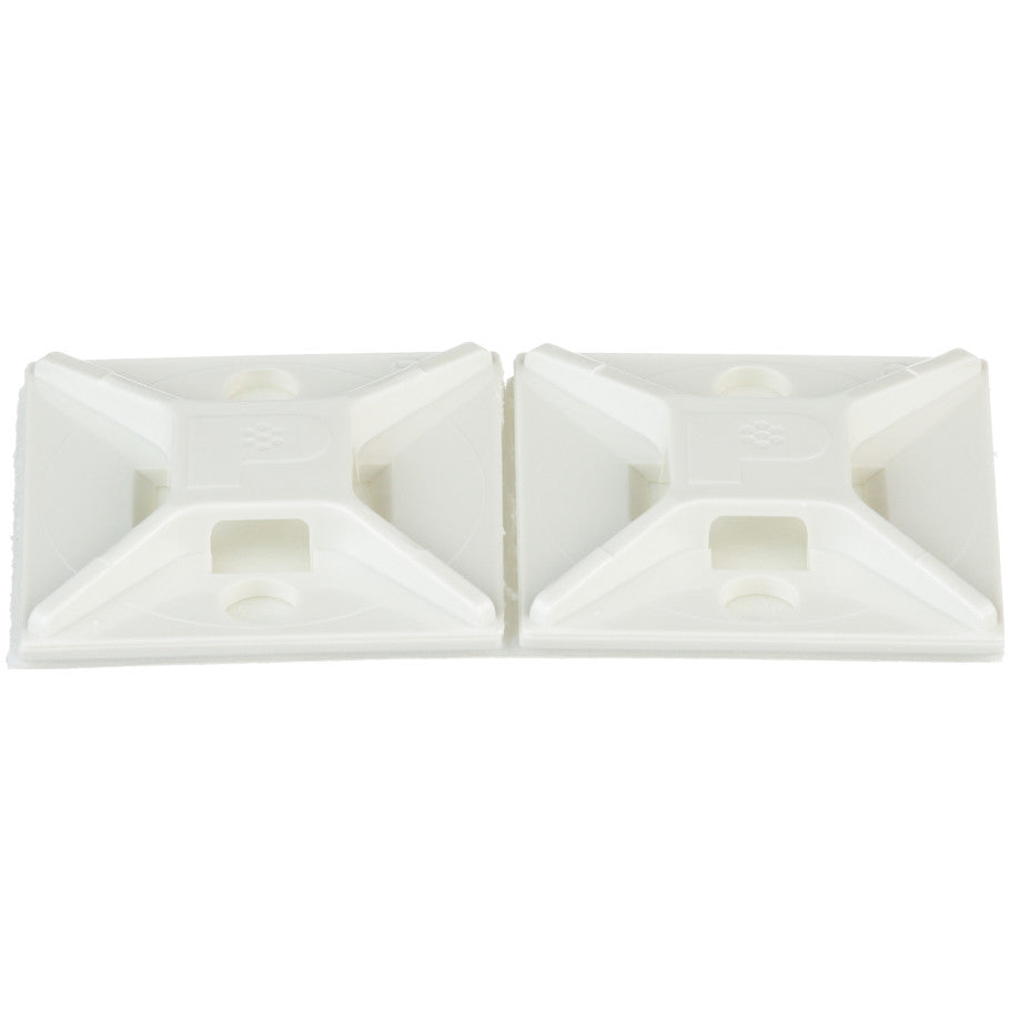 ABS Cable Tie Mount With Rubber Adhesive, 4-Way, 1.00 L x 1.00 in. W, White