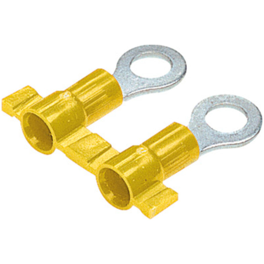 Reel Smart PV10-56RB-2K Ring Terminal, Yellow, Vinyl, 10-12 AWG, 5/16" Stud