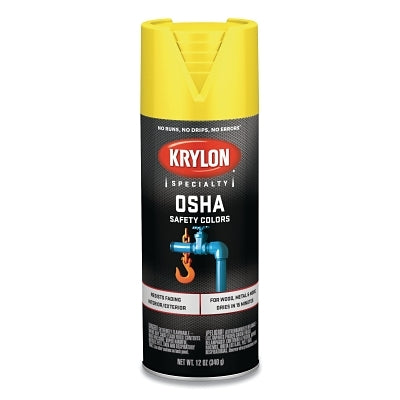 OSHA Safety Color Spray Paint, 12 oz Fill, Aerosol Can, Safety Yellow, Gloss