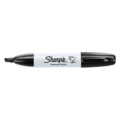 Chisel Point Permanent Marker, Black, 5.3 mm Tip Size