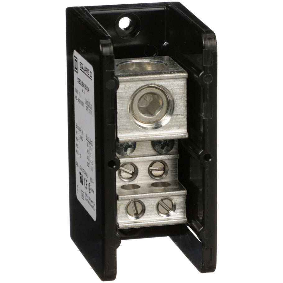 Power distribution block, Linergy, 1 pole, 1 line, 4 load, 335A Cu, 270A Al, 600V