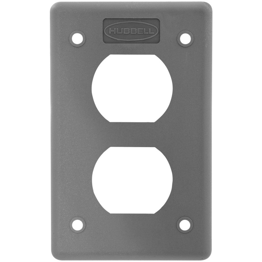 Non-metallic FS Cover Plates, Watertight Devices, Gray, Duplex Receptacle Opening