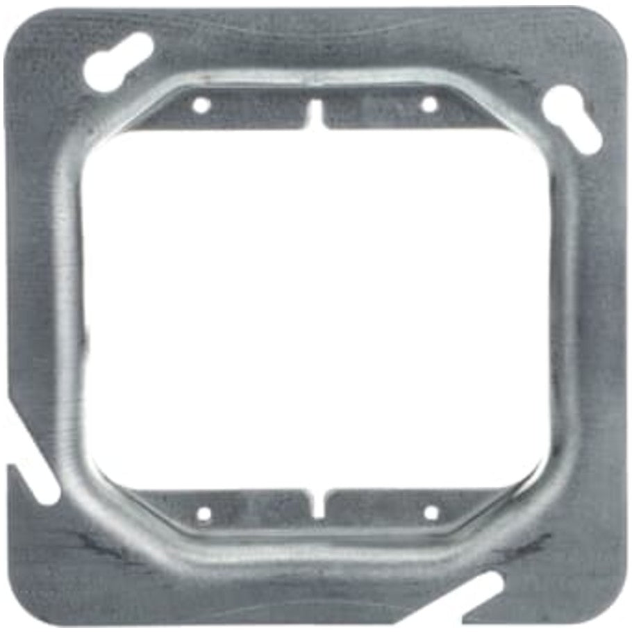 Steel City 4-11/16 in. Square Device Cover, Steel, 2-Device, 5/8 in. Raised