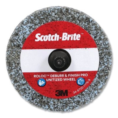 3M 048011-65082 Roloc Deburr and Finish PRO Unitized Wheel, 2 in dia x 1/4 in Thick, Medium+, 22100 RPM, Precision Shaped Ceramic