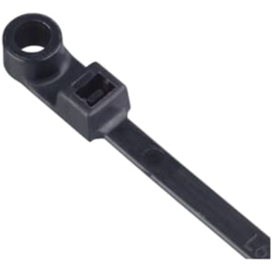 Catamount General Purpose Cable Ties With Mounting Hole, UV Black Nylon, 14.50 L x 0.187 in. W,